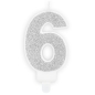 Preview: Number Candle - 6 - Silver